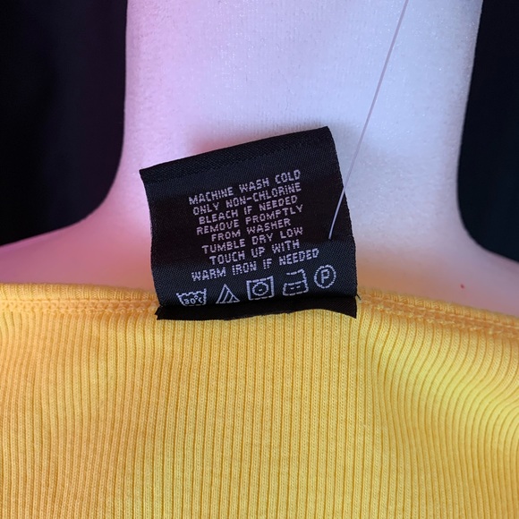 Polo bright yellow 3/4 sleeve ribbed shirt size L - Picture 6 of 6